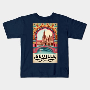 A Vintage Travel Art of Seville - Spain Kids T-Shirt